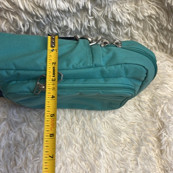 PacSafe Crossbody City Safe LS150 Series Turquoise Navy Adjustable Strap Preown - Picture 14 of 14